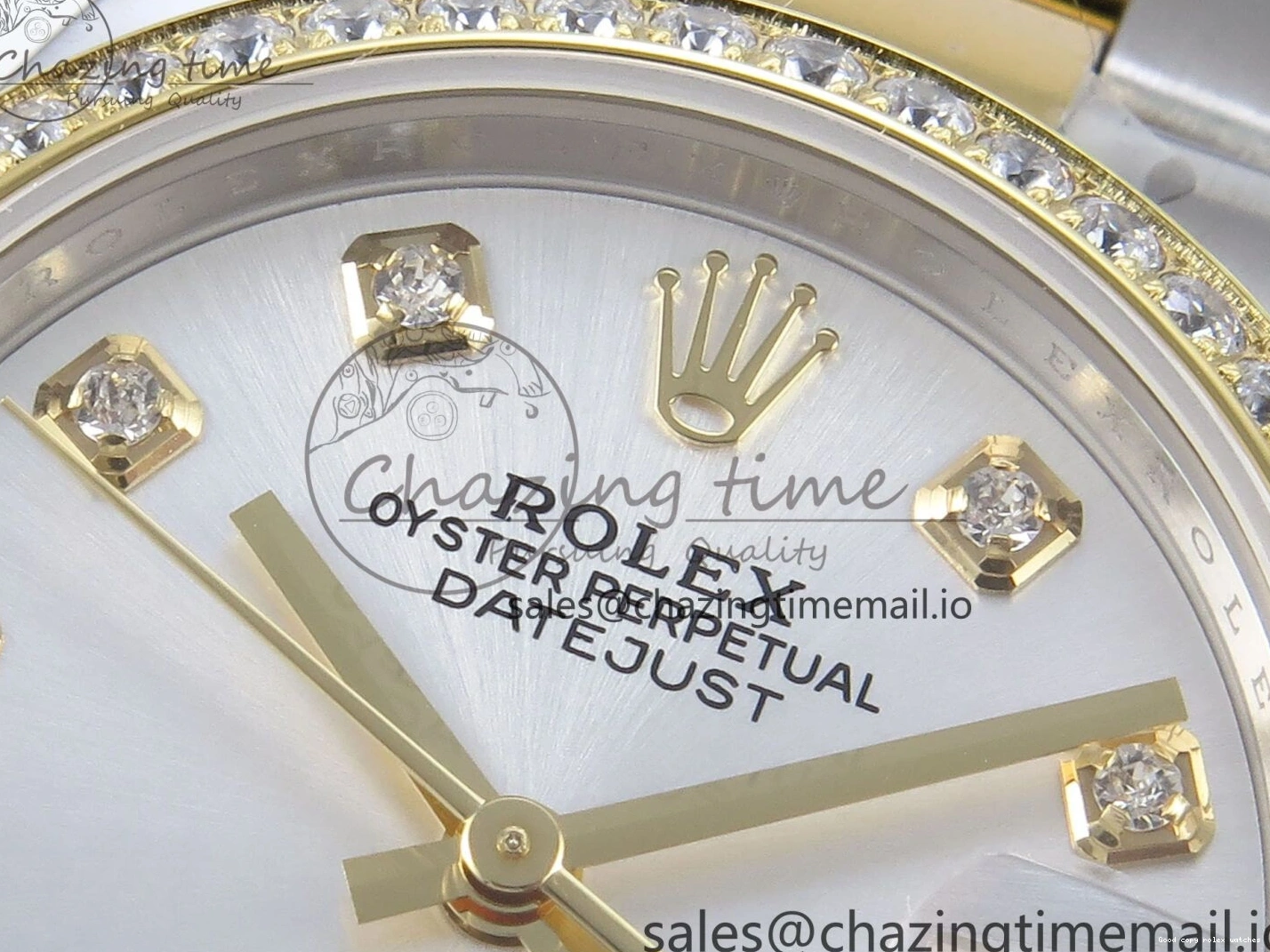 Rolex copies cheap SS 402 ETA YG Bracelet Steel 904L 1:1 ARF Silver OdorResistant 278383RBR Best DateJust Bezel Dial Diamonds 31 on Oyster Edition Diamonds 1103